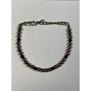 Sterling Silver 925 Baby Bracelet Orb Bead Style Adjustable ~7.5 Inches Long